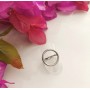 STAINLESS STEEL δαχτυλίδι κύκλος με στρας σε ασημί.