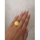 STAINLESS STEEL δαχτυλίδι ανοιγόμενο κίτρινο σμάλτο σε κίτρινο χρυσό.
