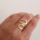 STAINLESS STEEL δαχτυλίδι ανοιγόμενο διάτριτο κίτρινο χρυσό.