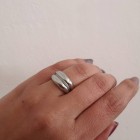 STAINLESS STEEL δαχτυλίδι διπλό ασημί.