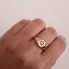 STAINLESS STEEL δαχτυλίδι αστέρι στρας ροζ χρυσό.