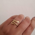 STAINLESS STEEL δαχτυλίδι ανοιγόμενο φίδι κίτρινο χρυσό.
