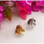 STAINLESS STEEL δαχτυλίδι τριπλό ανάγλυφο φύλλο ανοιγόμενο.