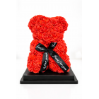 Rose Teddy Bear Κόκκινο με Μαύρη Κορδέλα “Just for you”