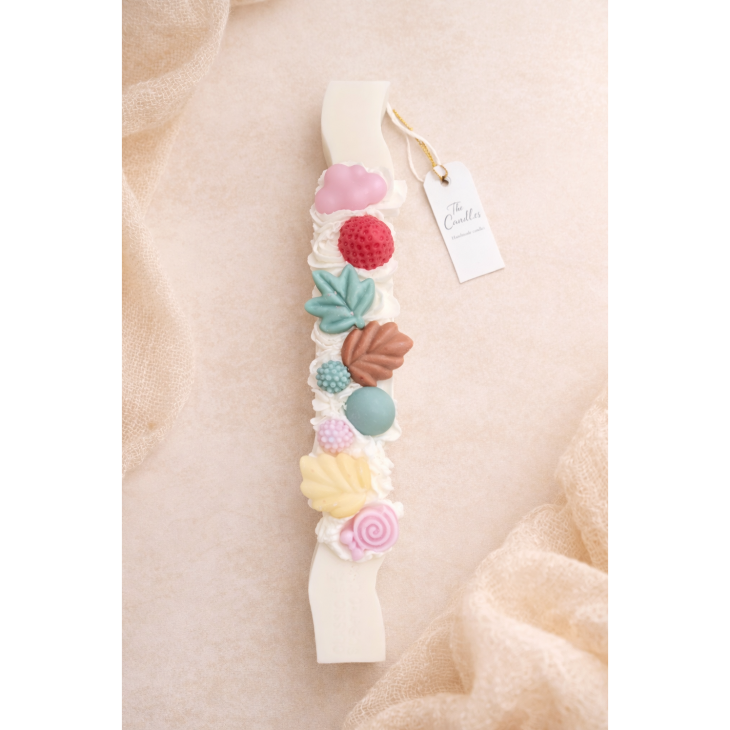 Sweet Pastel Garden Λαμπάδα με Φρούτα & Candy Στοιχεία