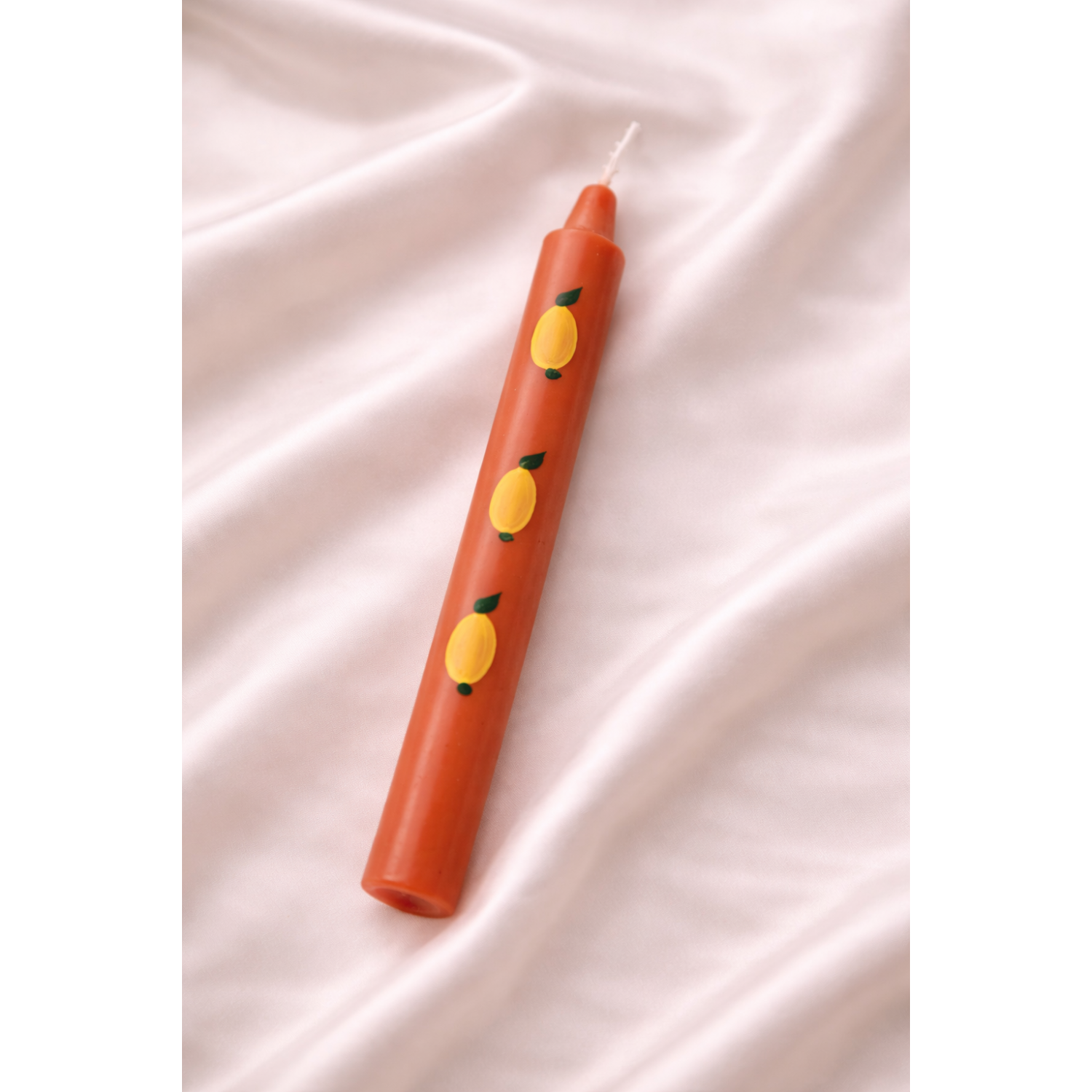 Minimal Citrus Λαμπάδα με Λεμόνια σε Τερακότα Απόχρωση