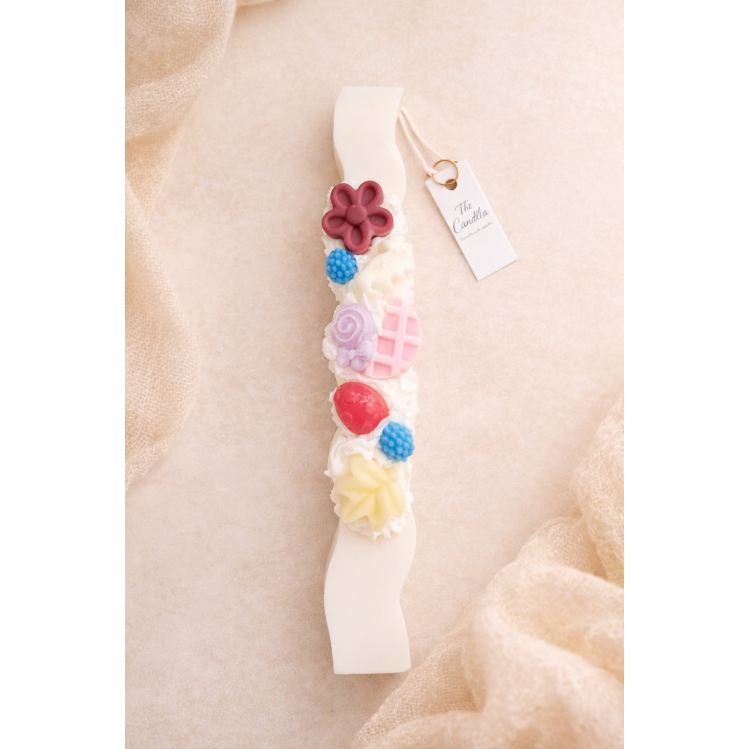 Sweet Candy Blossom Λαμπάδα με Λουλούδι & Παστέλ Γλυκά