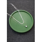 Διπλό Κολιέ Ασημί με Λαμπερό Ζιργκόν