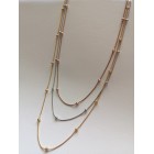 STAINLESS STEEL κολιέ τριπλό τρίχρωμο