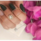 STAINLESS STEEL αλυσίδα λαιμού κύκλος με strass.