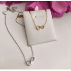 STAINLESS STEEL αλυσίδα λαιμού άπειρο με strass.