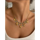 Γυναικείο Κολιέ Ocean Charms Turquoise Gold Stainless Steel