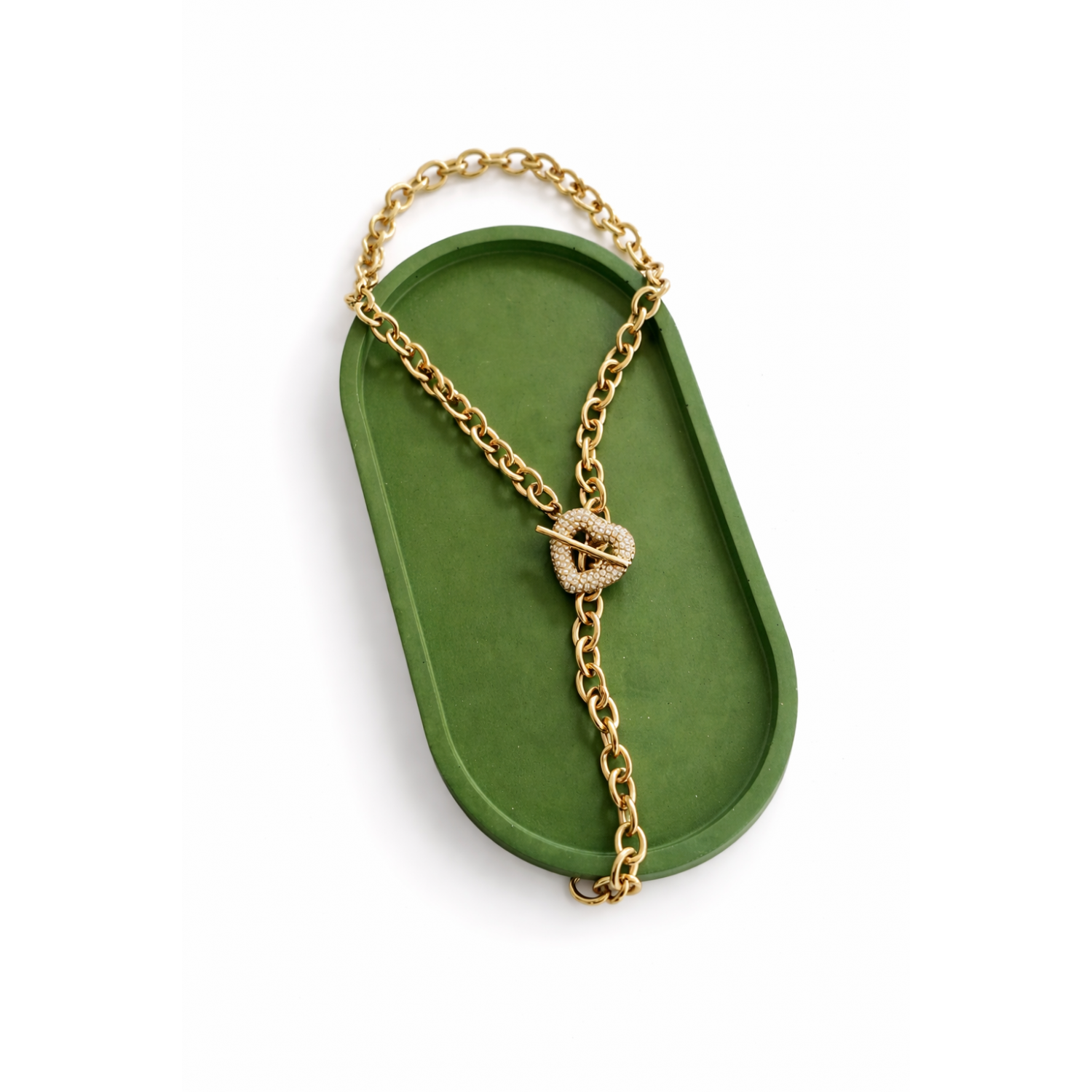 Κολιέ Αλυσίδα με Καρδιά & Κάθετη Προέκταση