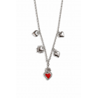 Ατσάλινο Κολιέ με Καρδιές & Κόκκινο Sacred Heart