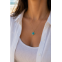 Γυναικείο Κολιέ Clover Turquoise Gold Stainless Steel