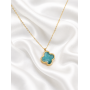 Γυναικείο Κολιέ Clover Turquoise Gold Stainless Steel