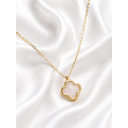 Γυναικείο Κολιέ Clover White Gold Stainless Steel
