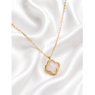 Γυναικείο Κολιέ Clover White Gold Stainless Steel