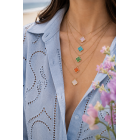 Γυναικείο Κολιέ Clover Turquoise Gold Stainless Steel