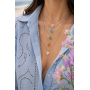 Γυναικείο Κολιέ Clover Turquoise Gold Stainless Steel