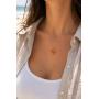 Γυναικείο Κολιέ Clover Orange Gold Stainless Steel