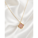 Γυναικείο Κολιέ Clover Pink Gold Stainless Steel