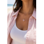 Γυναικείο Κολιέ Clover Pink Gold Stainless Steel