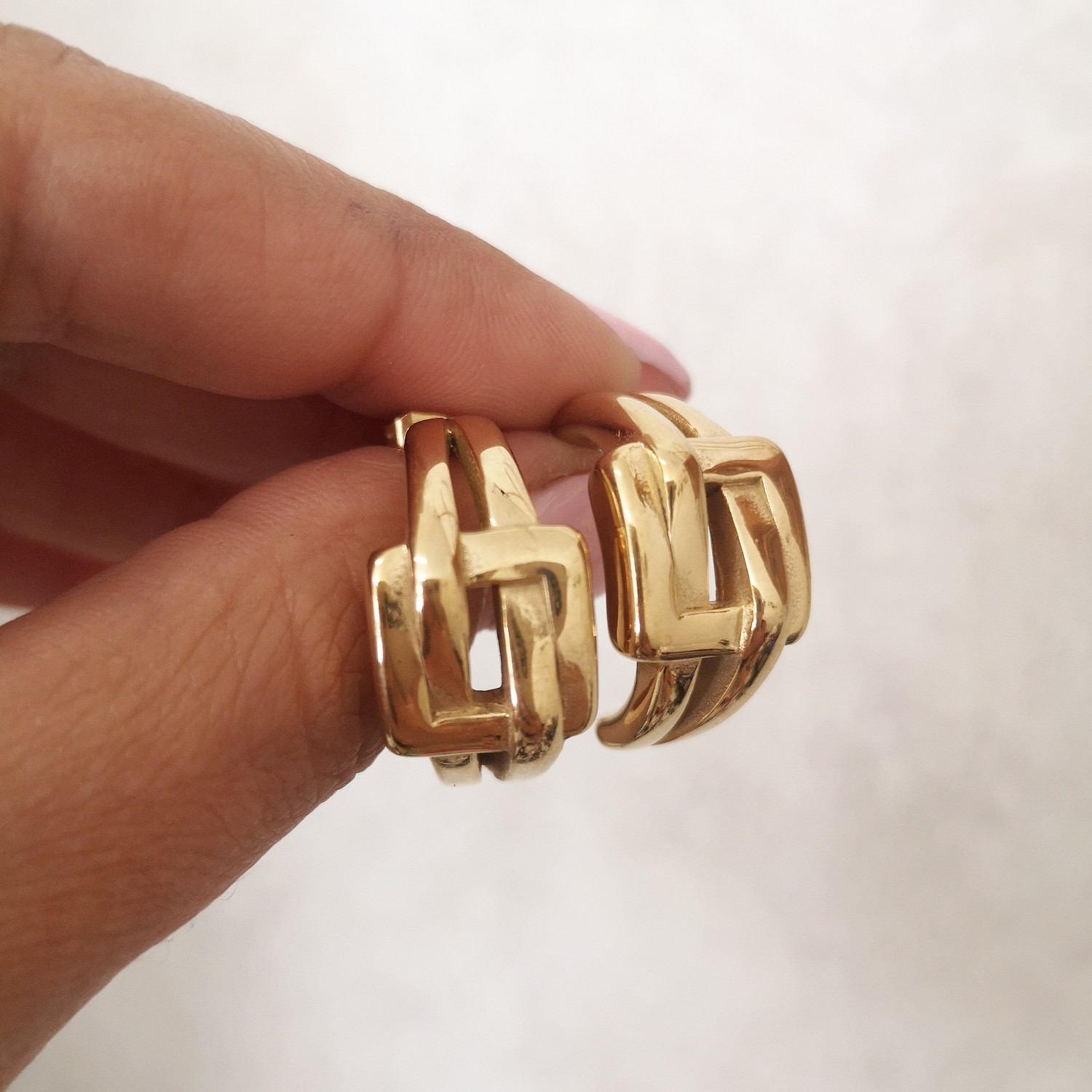 STAINLESS STEEL σκουλαρίκια ιδιαίτερο σχέδιο σε κίτρινο χρυσό.