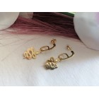 STAINLESS STEEL σκουλαρίκια τύπου κρίκος με φίδι κίτρινο χρυσό