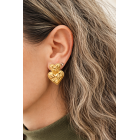 Γυναικεία Σκουλαρίκια Διπλή Καρδιά Mini σφυρήλατο 