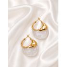 Γυναικεία Σκουλαρίκια Pearl Glow Gold Stainless Steel