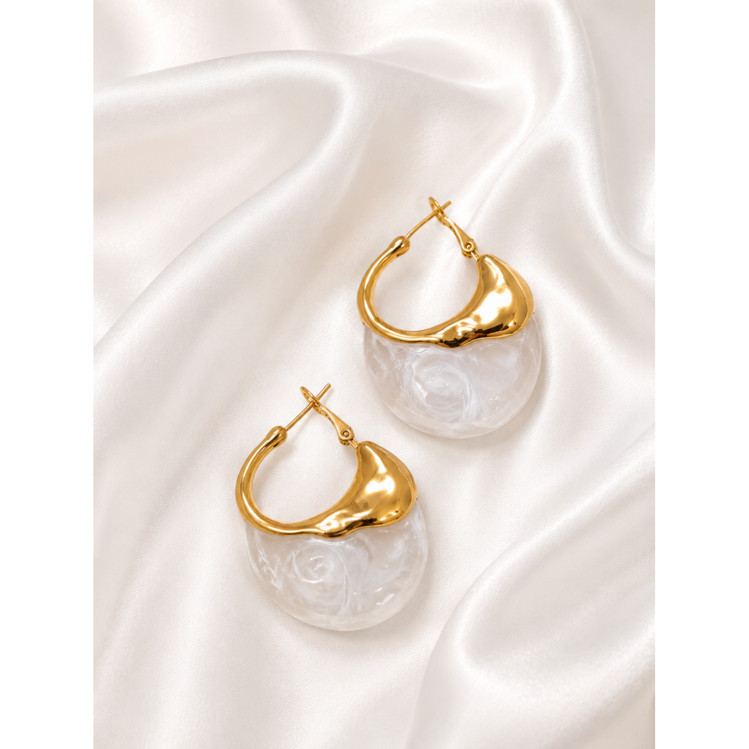 Γυναικεία Σκουλαρίκια Pearl Glow Gold Stainless Steel