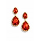 Χρυσά Σκουλαρίκια Σταγόνα με σμάλτο Πέτρα