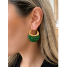 Γυναικεία Σκουλαρίκια Emerald Glow Gold Stainless Steel