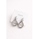 MSART Silver Drop Twist Earrings