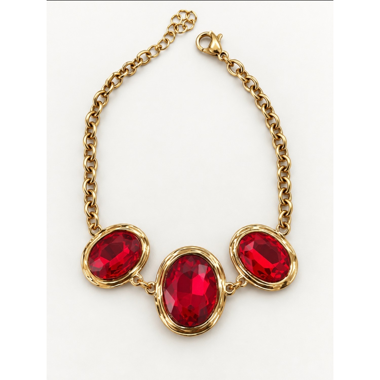 Gem Trio Bracelet Red