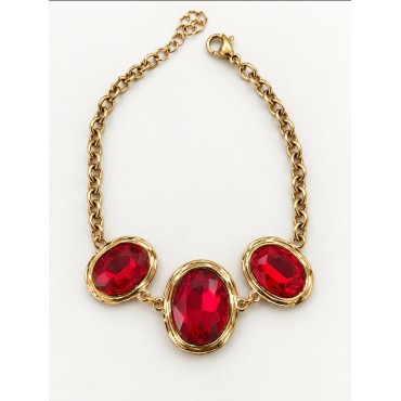Gem Trio Bracelet Red