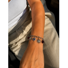Γυναικείο Βραχιόλι Sun & Flower Charms Silver Stainless Steel
