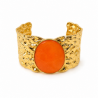 Γυναικείο Βραχιόλι Cuff Orange Gold Stainless Steel