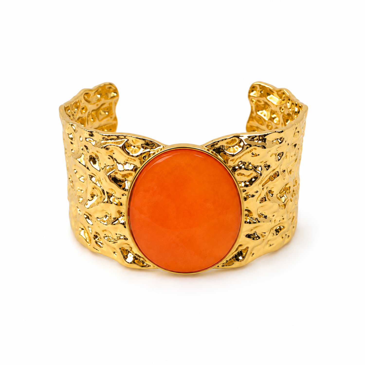 Γυναικείο Βραχιόλι Cuff Orange Gold Stainless Steel