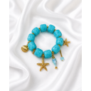 Ocean Charm Βραχιόλι με Τυρκουάζ Χάντρες & Θαλασσινά Στοιχεία