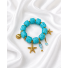 Ocean Charm Βραχιόλι με Τυρκουάζ Χάντρες & Θαλασσινά Στοιχεία