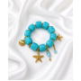Ocean Charm Βραχιόλι με Τυρκουάζ Χάντρες & Θαλασσινά Στοιχεία