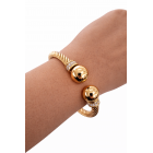 Ατσάλινη Χειροπέδα Cable με Στρας – Ασημί & Χρυσή