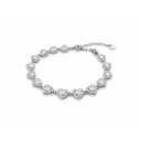 Ασημί Βραχιόλι Καρδιές με Ζιργκόν – Crystal Heart Bracelet