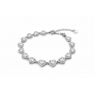 Ασημί Βραχιόλι Καρδιές με Ζιργκόν – Crystal Heart Bracelet