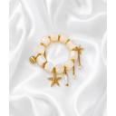Ivory Ocean Charm Βραχιόλι με μπέζ χάντρες & Θαλασσινά Στοιχεία