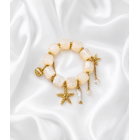 Ivory Ocean Charm Βραχιόλι με μπέζ χάντρες & Θαλασσινά Στοιχεία