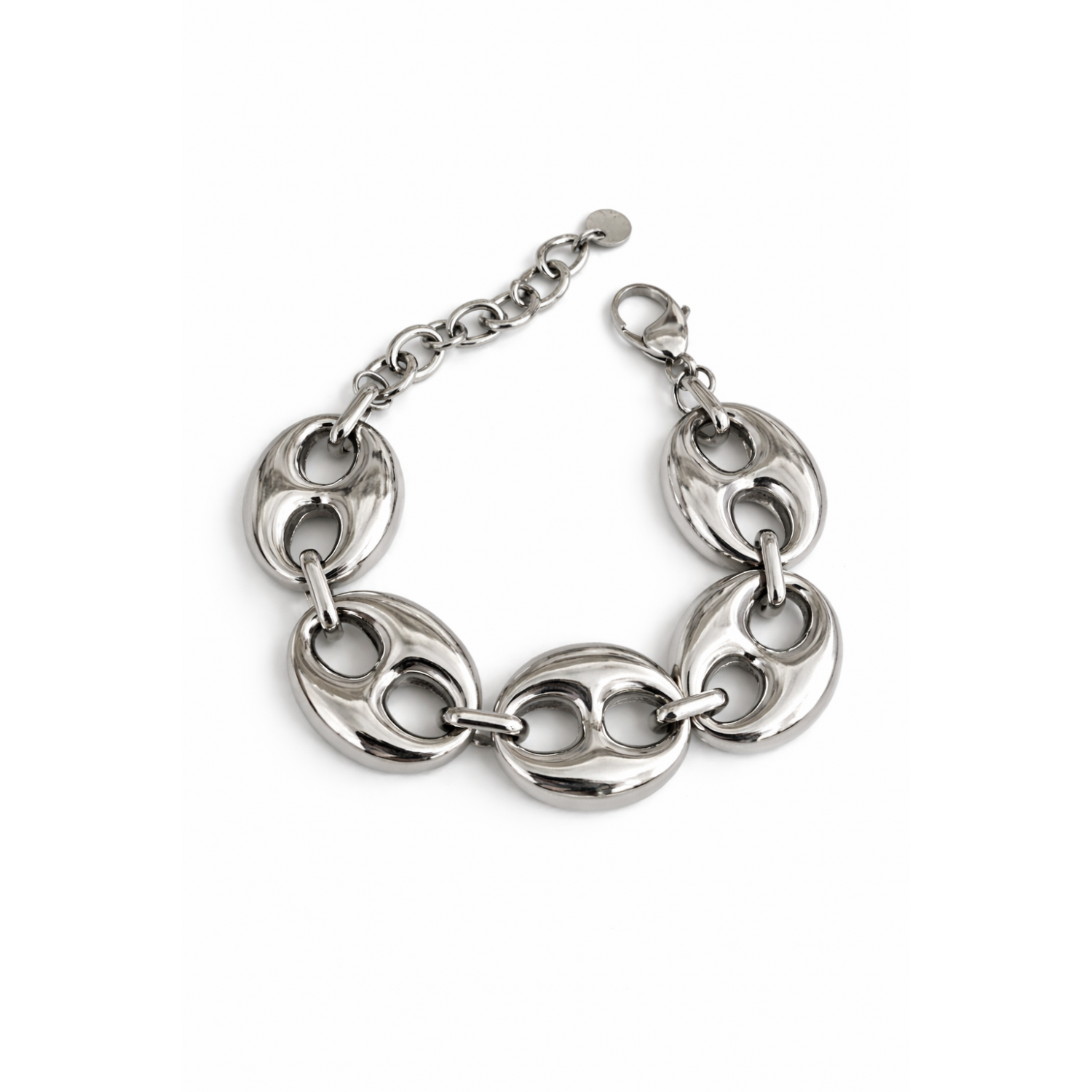 Ατσάλινο Βραχιόλι με Γεωμετρικούς Κρίκους