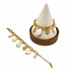Γυναικείο Βραχιόλι Pearl Charms Gold Stainless Steel